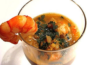 Soupe Indienne aux Lentilles corail et Crevettes